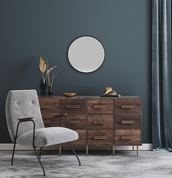 Miroir en métal rond Ø60 noir Dada Art