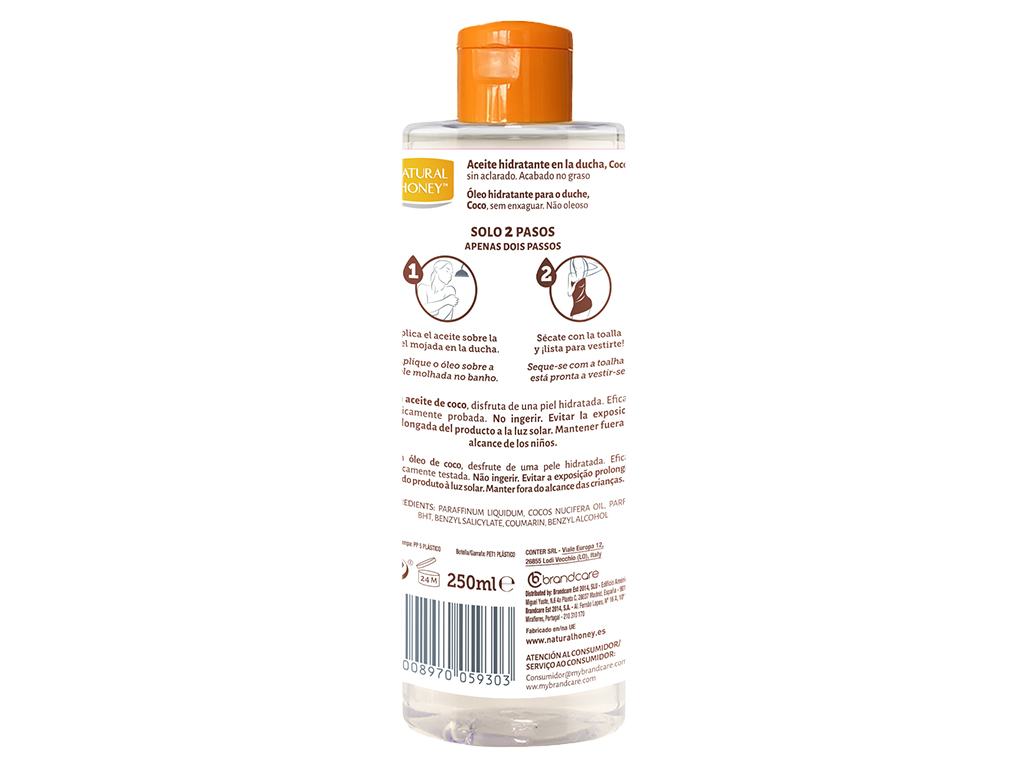 ÓLEO CORPORAL NATURAL HONEY OIL&GO COCO 250 ML