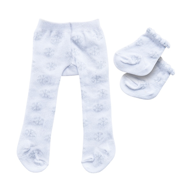 Puppen Strumpfhose und Söckchen - Eiskristalle - Größe 35-45 cm