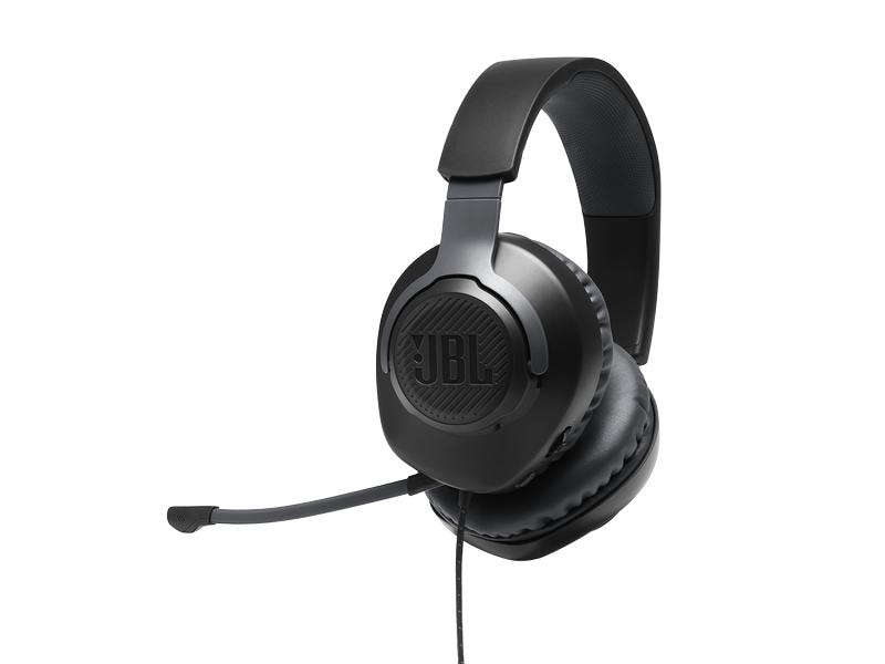 JBL Headset Quantum 100 Schwarz Kabelgebundenes Over-Ear-Gaming-Headset mit abnehmbarem Mikro