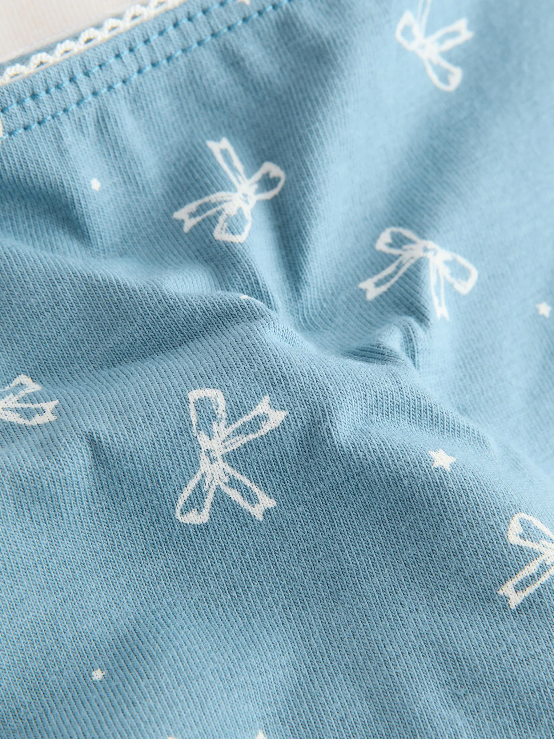 Blue Bows - Set van 7 slips met hoog katoengehalte