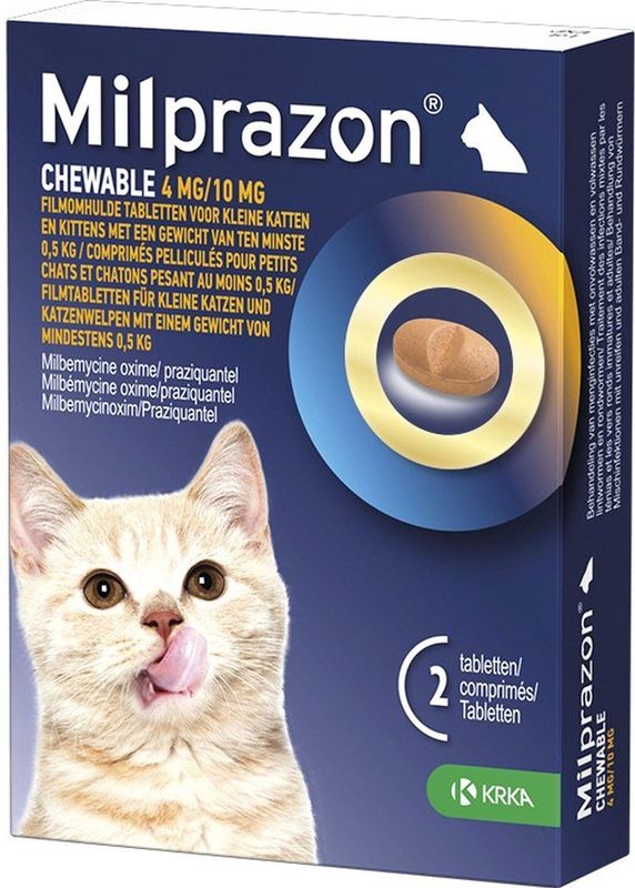 Milprazon Ontworming Kauwtabletten Kleine Kat 2 stuks