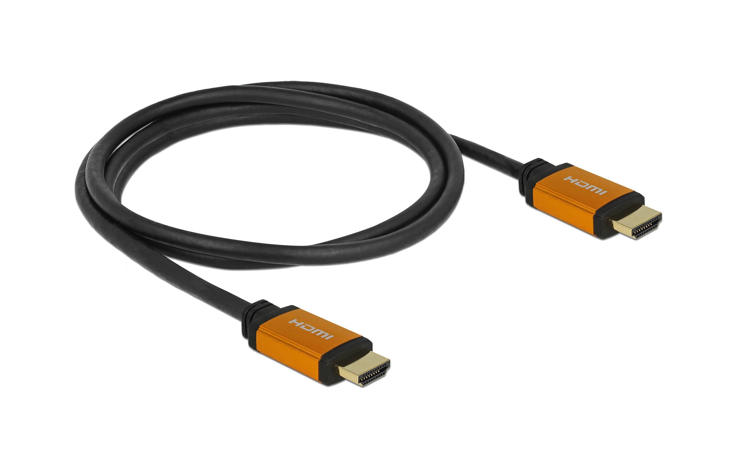 Kabel 8K 60Hz HDMI - HDMI, 1.5 mDelock High Speed HDMI Kabel 48 Gbps 8K 60 Hz 1.5 m