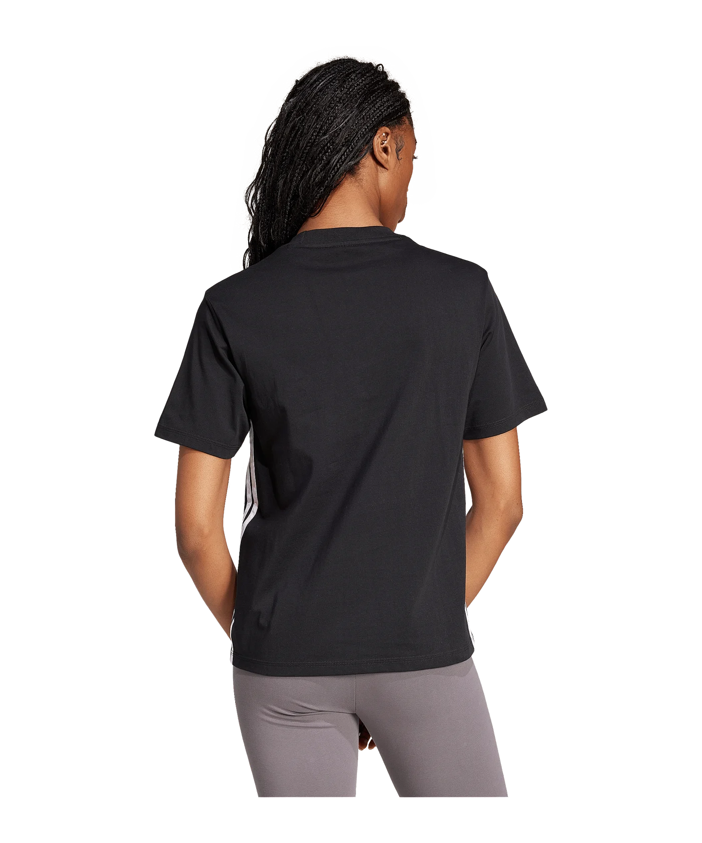 adidas Essentials 3S Cotton T-Shirt Damen Schwarz