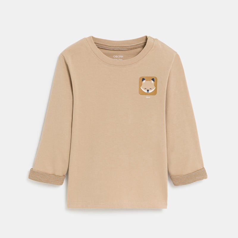 T-shirt Renard beige garçon Beige