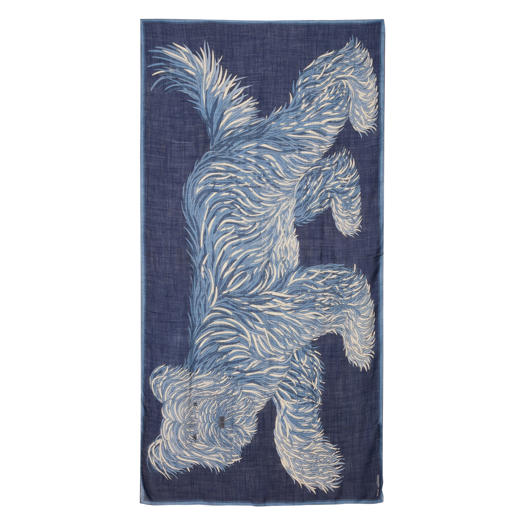 FREDDY - Foulard en laine imprimé | Bleu