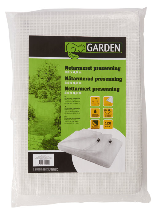 Armeret presenning 300 x 400 cm 12 m² - Garden
