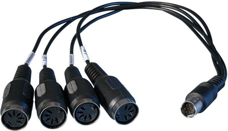 Pro Audio - MIDI Breakout Kabel - Zwart - Mini-DIN naar 4 x MIDI