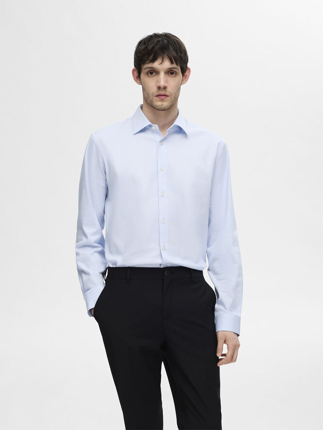Selected Homme SLHSLIM-PERFORMANCE SHIRT LS NOOS Blå