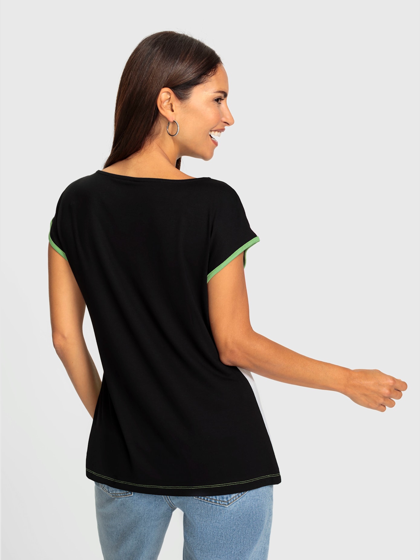 T-shirt avec empiècement viscose
