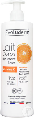 Evoluderm Lait Corps Hydratant Éclat Vitamine C 500ml