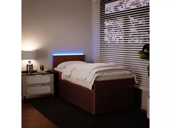 Sommier à lattes de lit avec matelas Rose 90x190 cm Velours