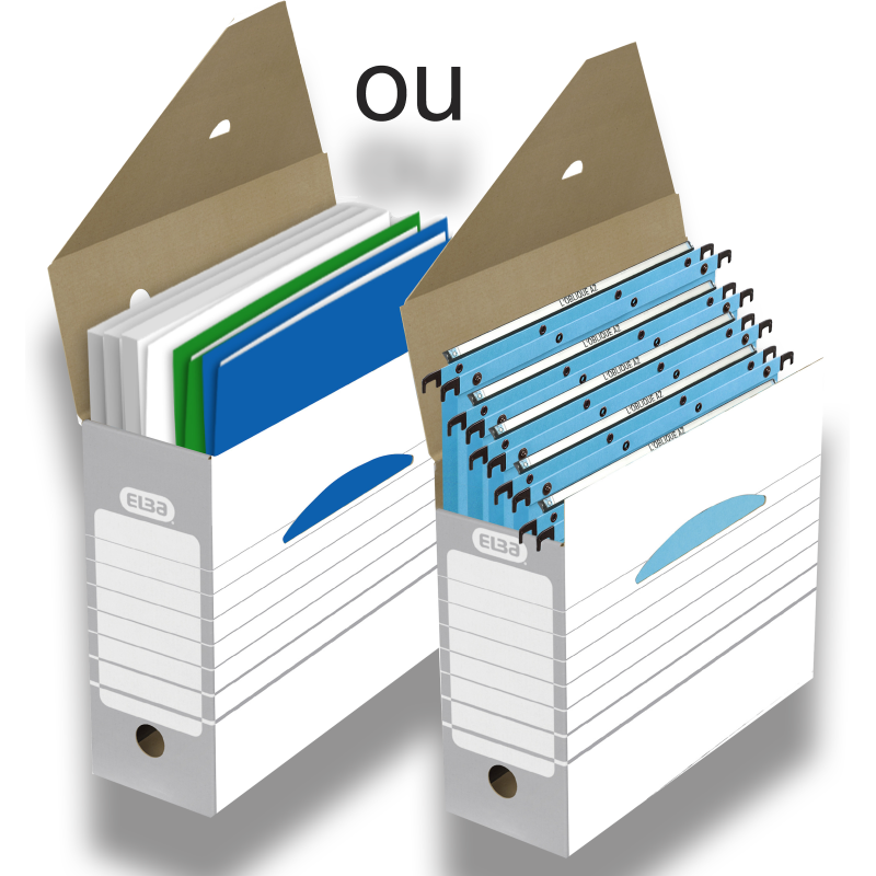 Pack 20 Boites D'Archivage Elba D15 Automatique Gris Pacx20
