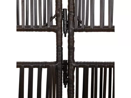 Cloison de séparation 4 panneaux marron résine tressée