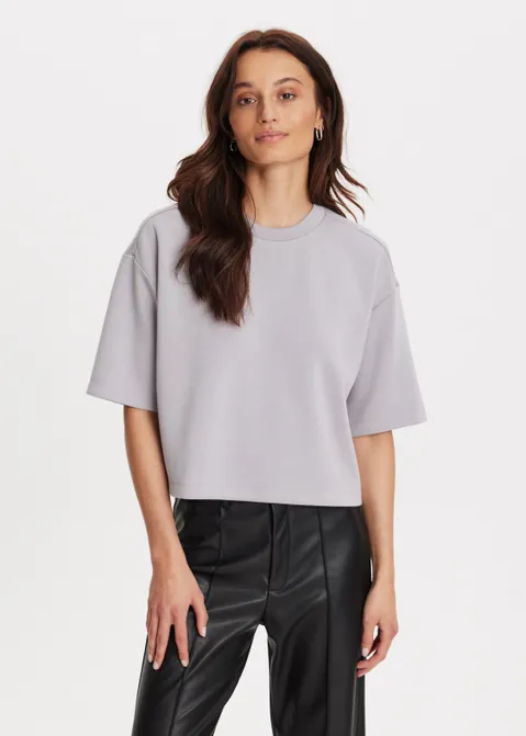 Scuba cropped t-shirt grijs (GRS.L)