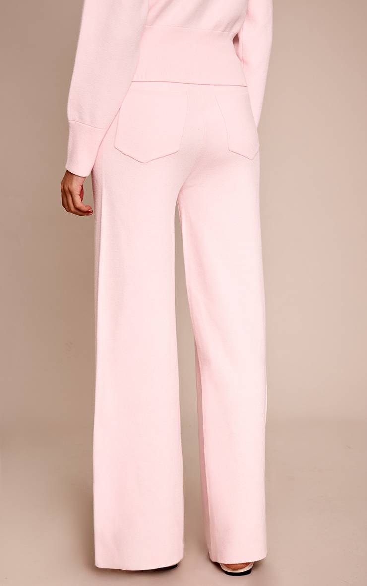 Rose Pantalon En Maille Compacte