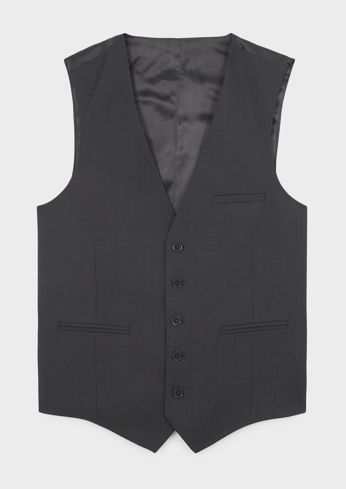 Gilet de costume en laine Vitale Barberis Canonico unie gris foncé