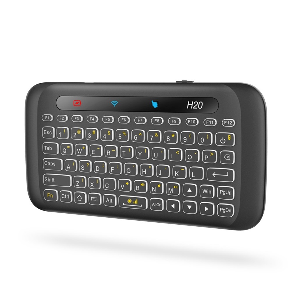 Beleuchtete 2.4 GHz Universal IR Wireless Funk Mini Tastatur Touchpad für TV Box / Handy / PC / Tablet (QWERTY)