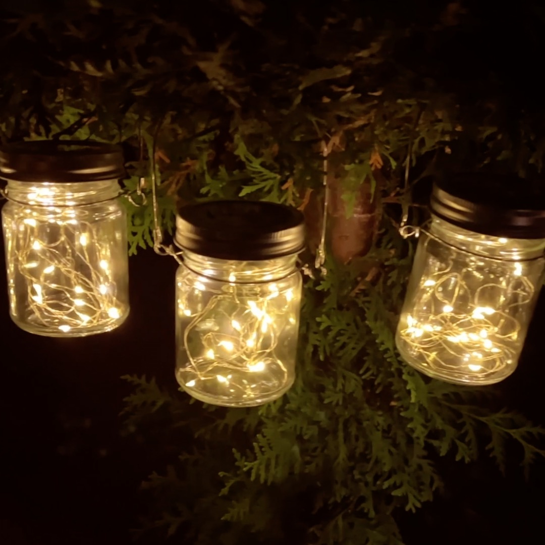 (6er Set) 20 LED's Solar Flaschenlicht Deckel Outdoor Laternen Verschluss mit Lichterkette - Warmweiss