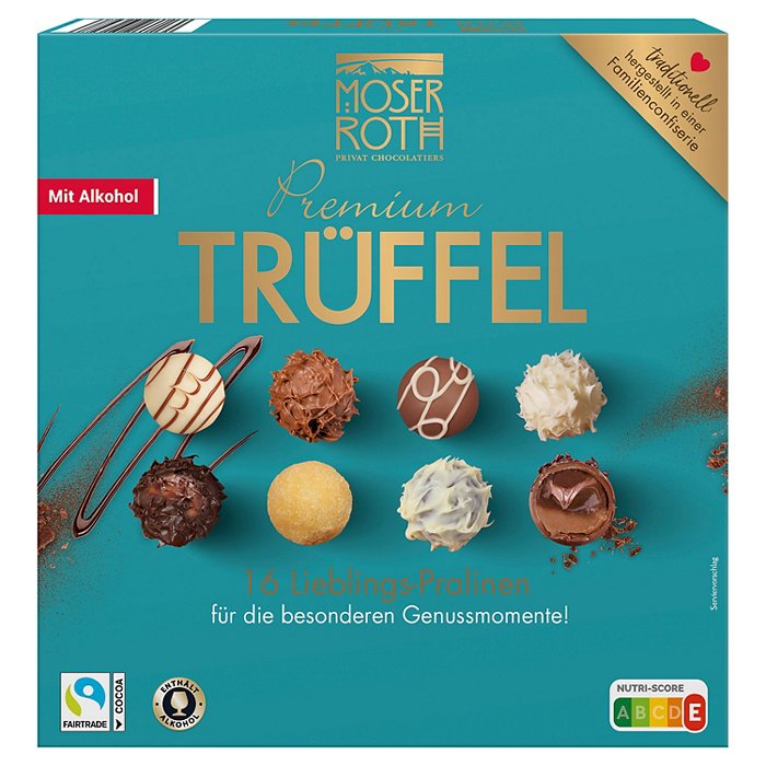 MOSER ROTH Trüffelpralinen 200 g, Frühling mit Alkohol