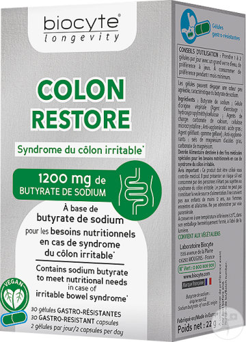 Biocyte Colon Restore Syndrome Du Côlon Irritable Complément Alimentaire 30 Gélules