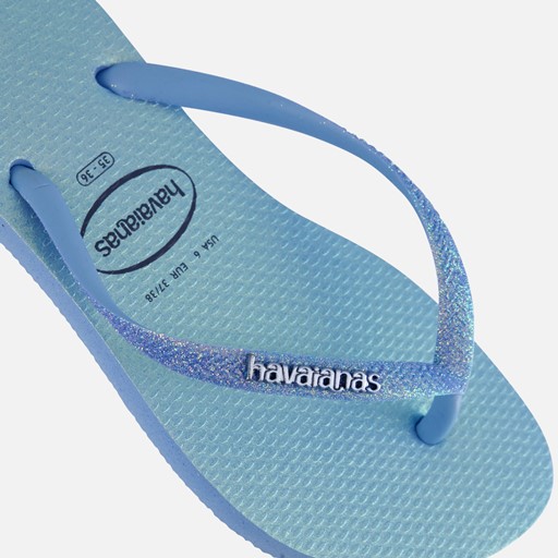 Havaianas Slim Glitter Slippers blauw Rubber