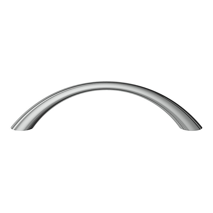 Poignée de meuble nœud GoodHome Primel effet chromé gris l.114mm x l.11mm x H. 27mm entraxe 96mm