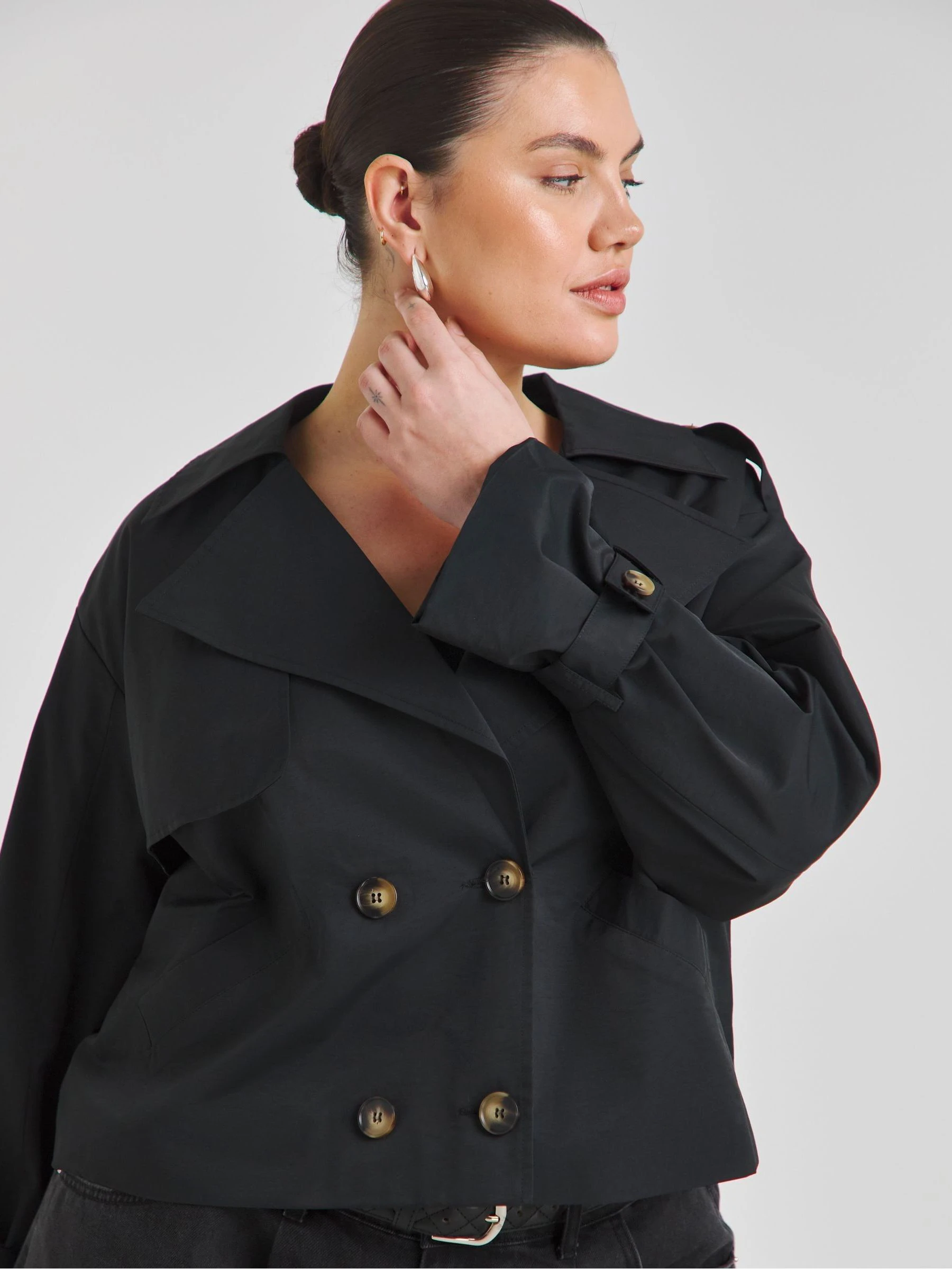 Simply Be - Cropped trenchcoat
