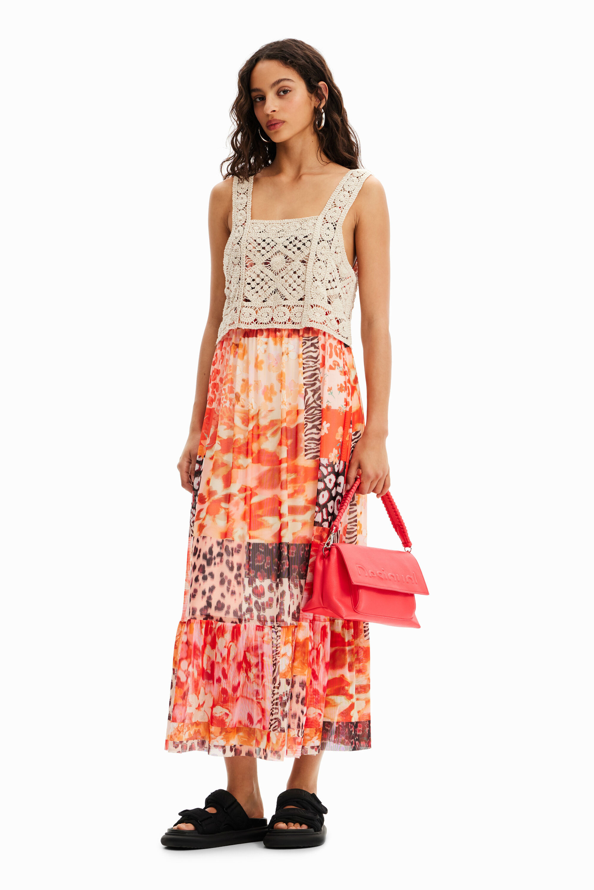 Robe longue 2 en 1 patchwork