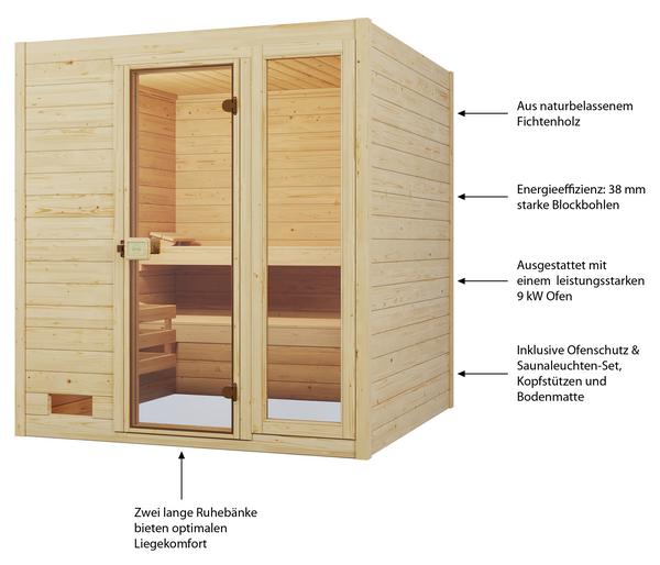 Weka Sauna Valida Plus mit Glastür und