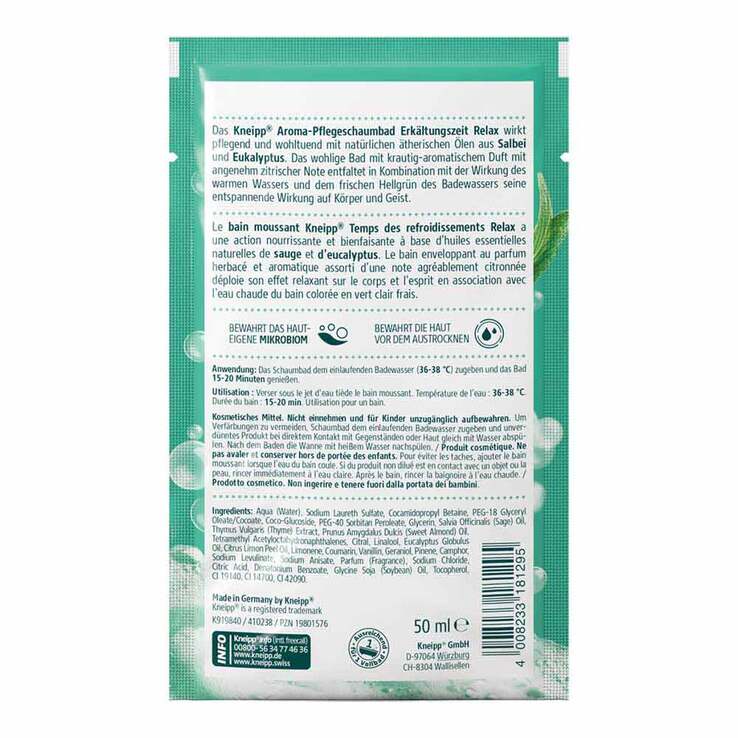Kneipp Aroma-Pflegeschaumbad Erkältungszeit Relax, 50 ml