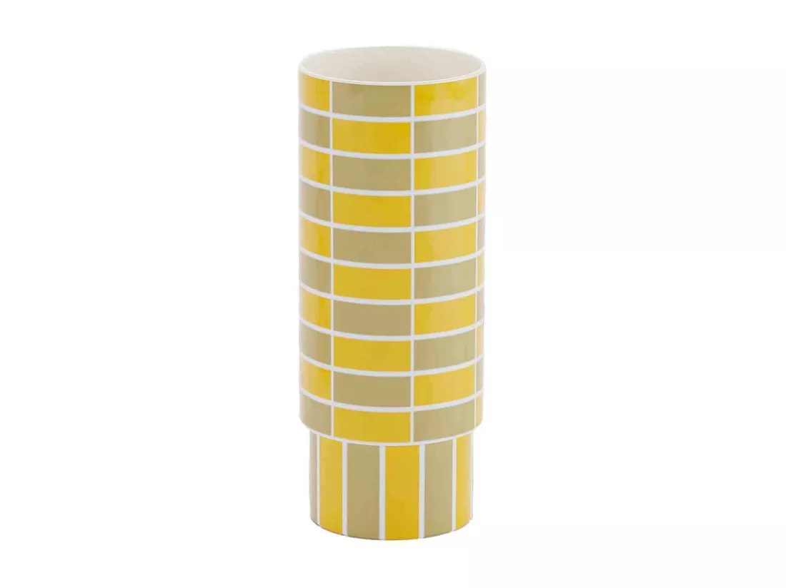 SOFIA - Vase céramique tube à damier