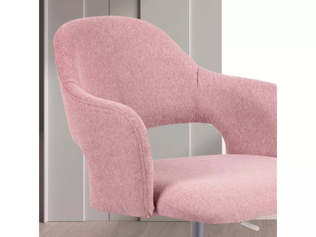 Chaise de bureau H71-81cm x L58cm x P60cm - rose - Mia