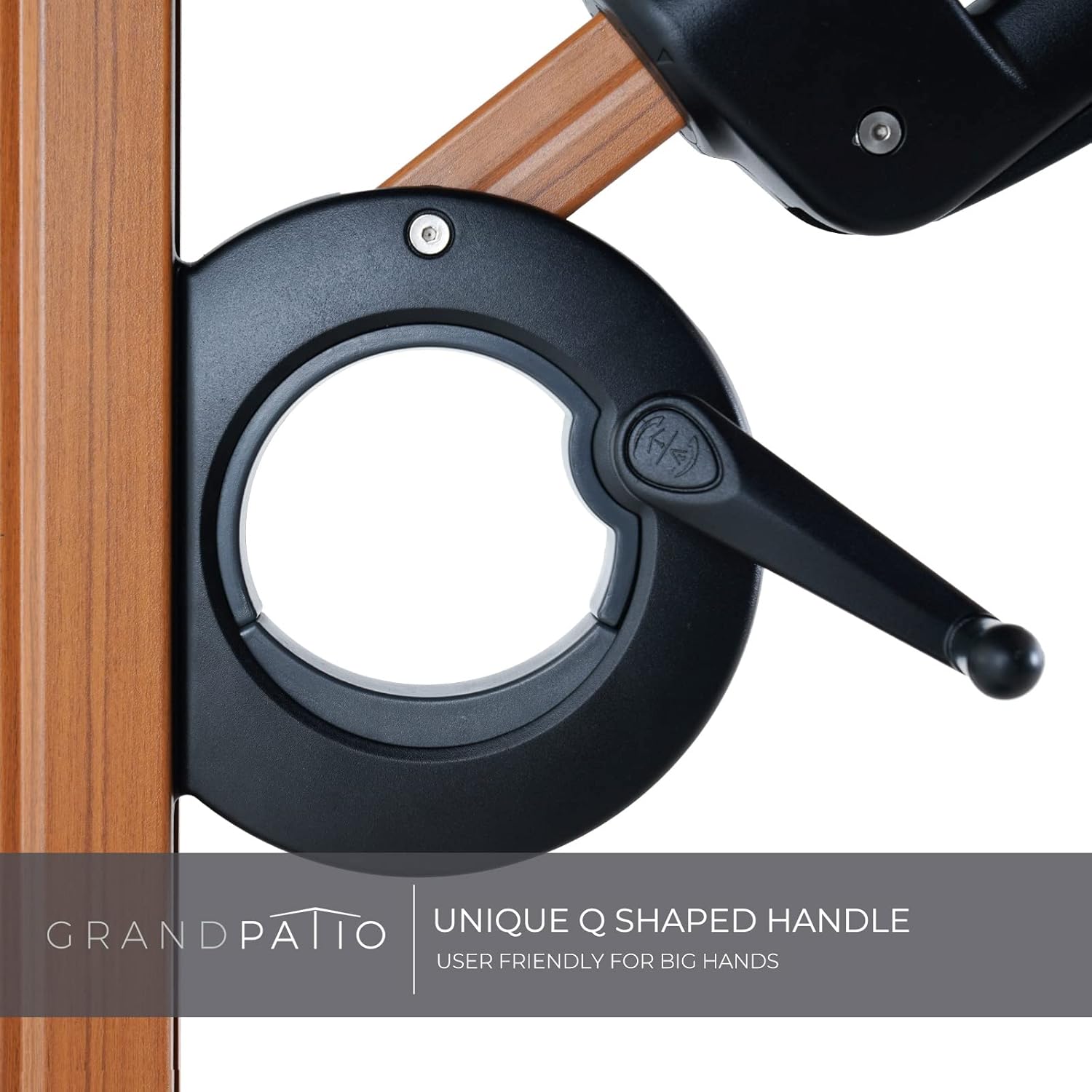 Grand patio Sonnenschirm Sonnenschutz Balkon, Ampelschirm 300 cm mit Kurbel, Windbeständig Sonnenschirme für Terrasse, Garten, Strand, UV-Schutz 50+ (Champagne, Rund)