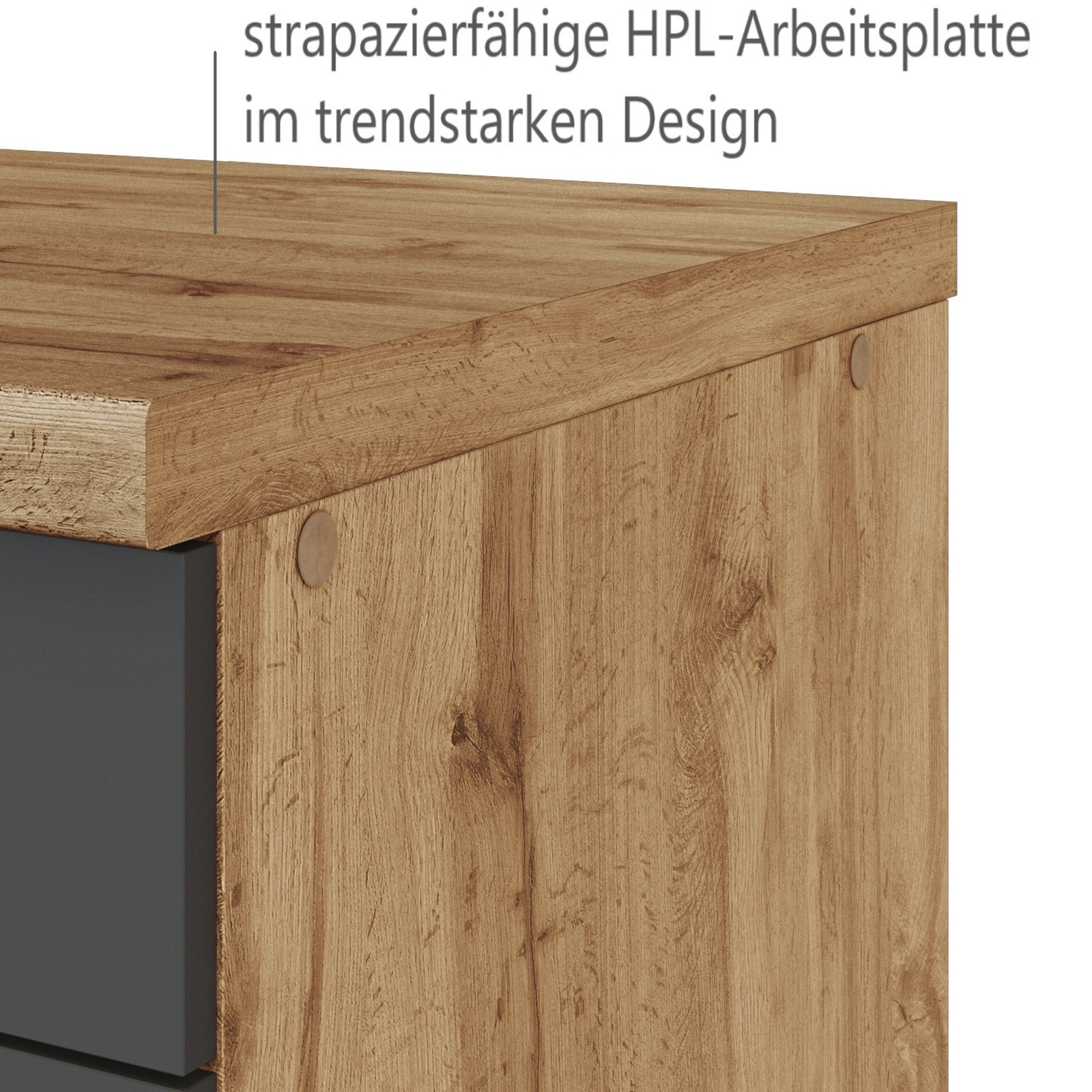Eckunterschrank FLORENZ - Wotaneiche-weiß-grau matt