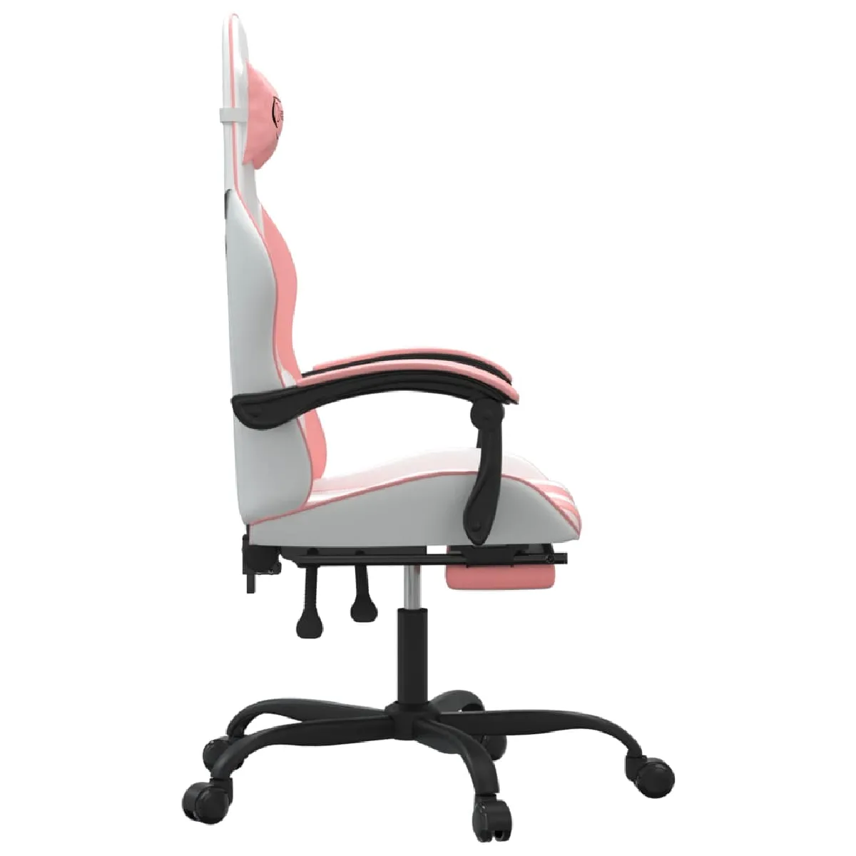 vidaXL Chaise pivotante et repose-pied Blanc Rose