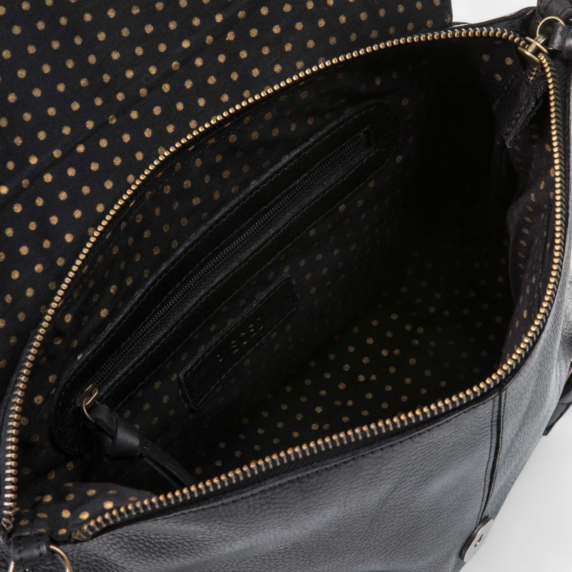 Sac bandoulière en cuir noir