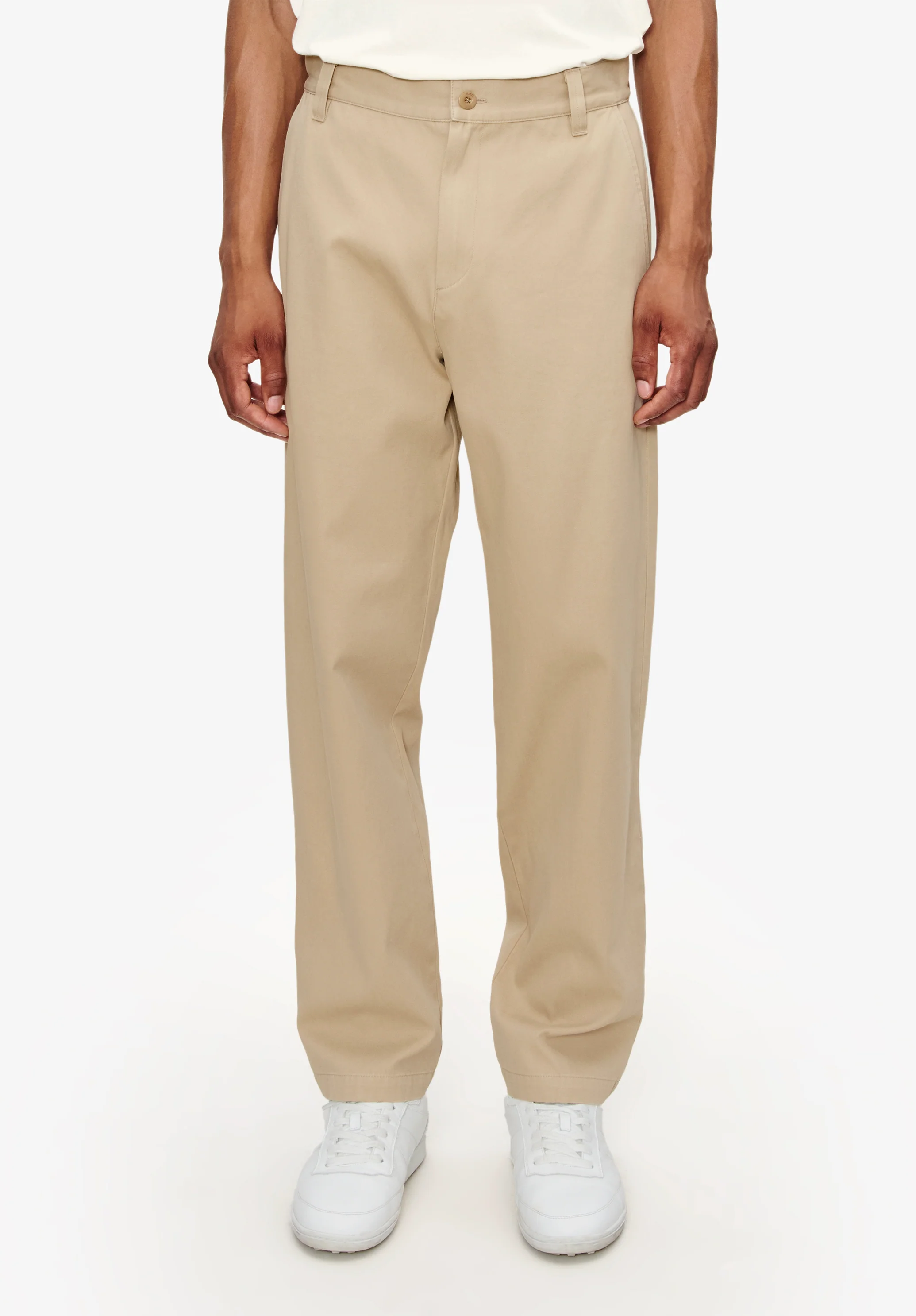 Chino droit ajusté en gabardine - Beige