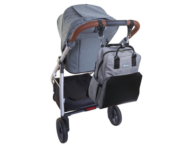 DREAMBABY Wickelrucksack Carry All Grau Praktischer Rucksack inkl. gepolsterte Wickelauflage