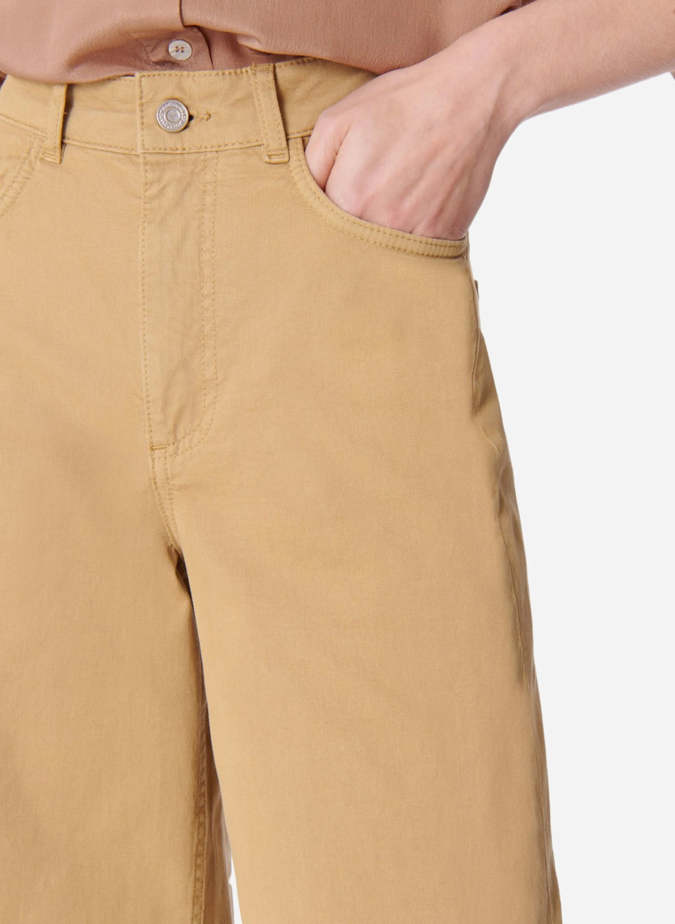 BILBAO - Jean droit taille haute| Beige