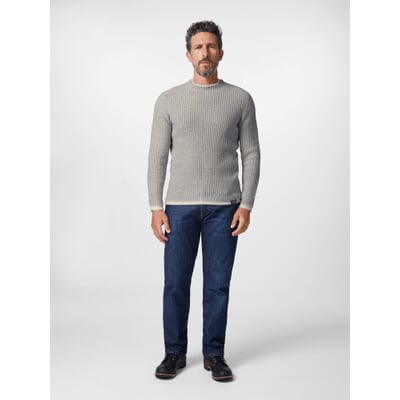 Herrenpullover Rippe, Graumeliert
