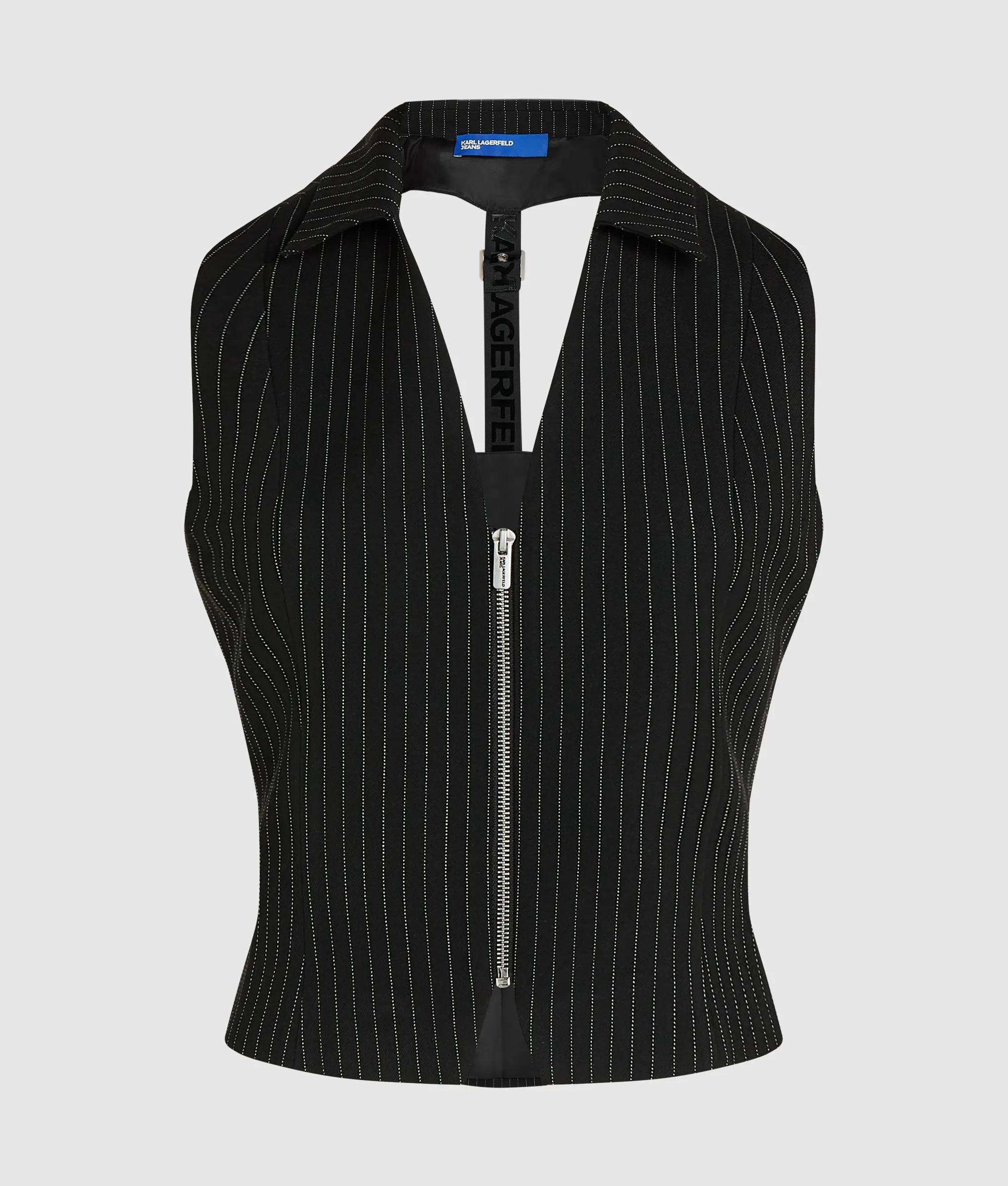 Gilet met krijtstreep