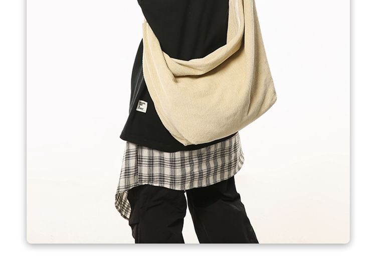 Hikuozy - Corduroy Crossbody Bag