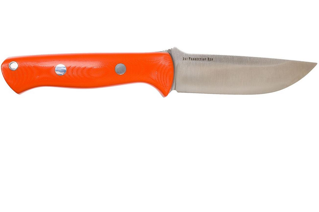 Bark River Bravo 1 LT CPM 3V, Blaze Orange G10, Black Liners, black sheath