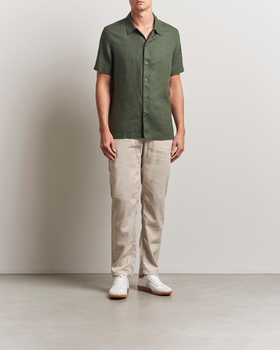 Samsøe Samsøe Avan Linen Short Sleeve Shirt Climbing Ivy