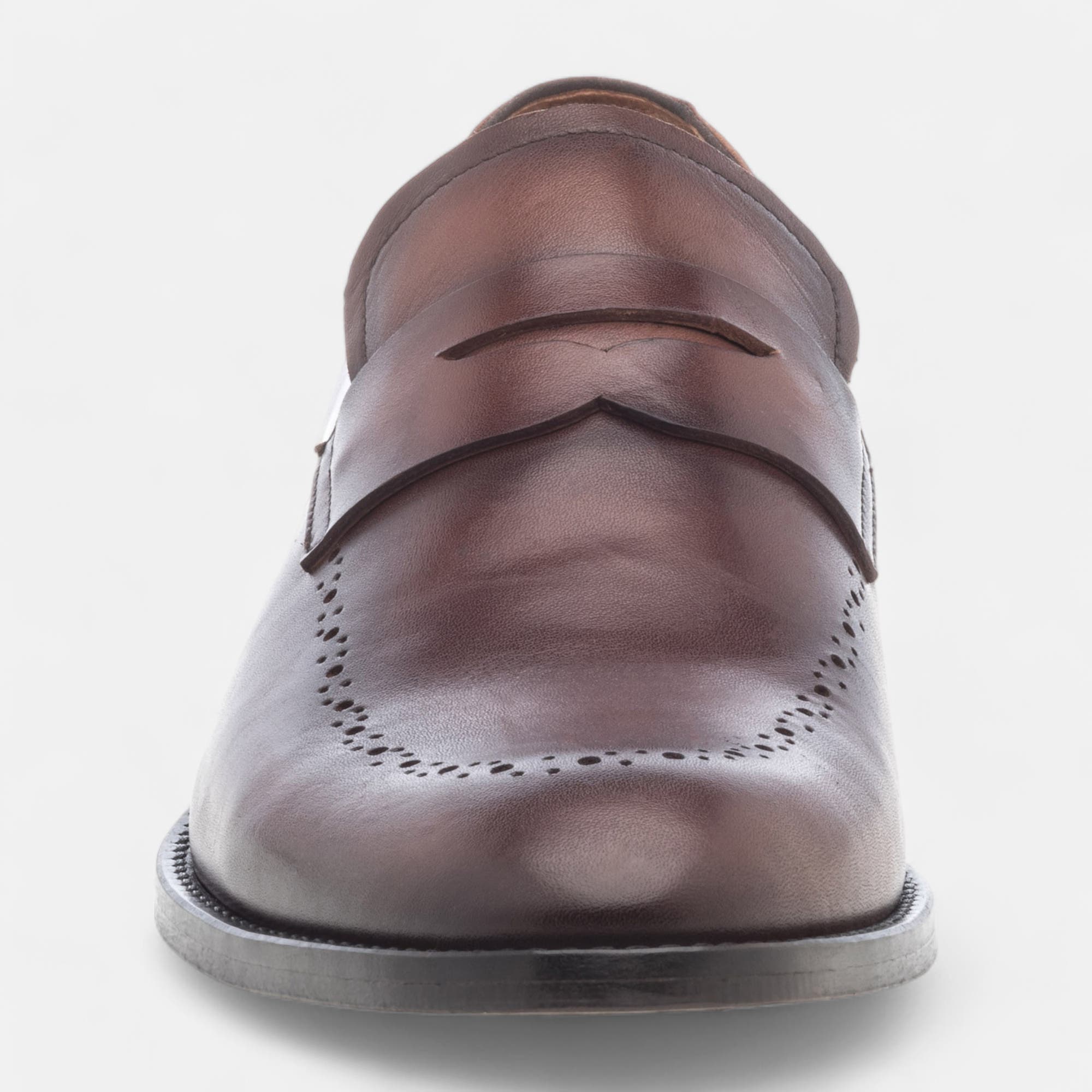 Chaussures habillées cousues Homme en cuir cognac