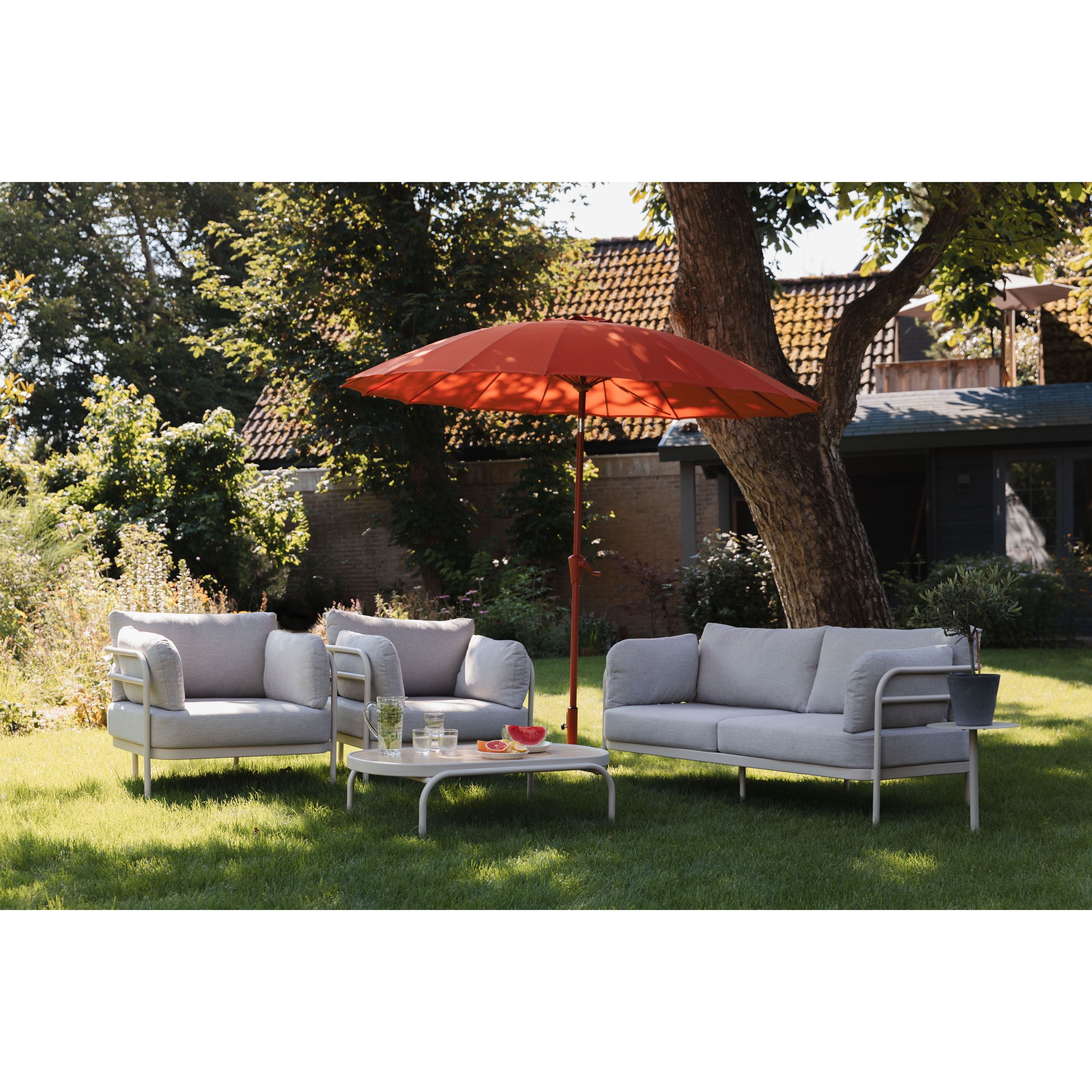 Zuiver Vista Tuin Loungeset bank + tafel + 2 fauteuils - Beige