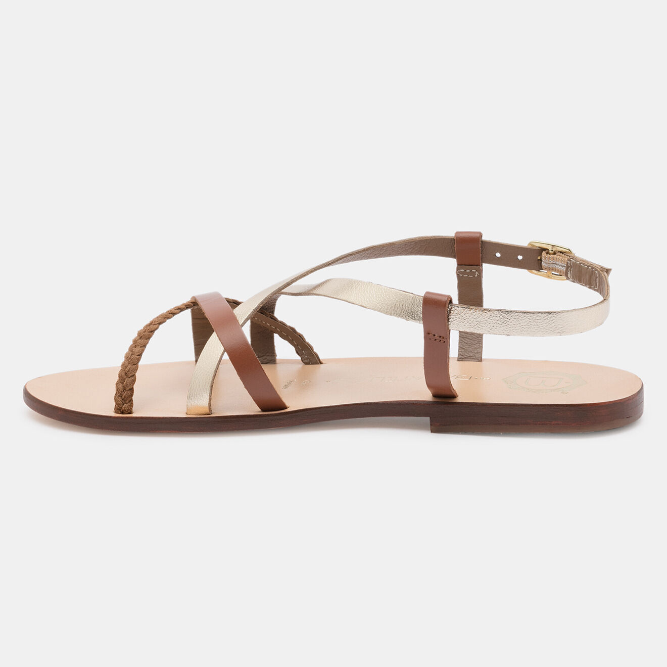 Les Bagatelles Sandales en Cuir Escallonia camel/doré/marron