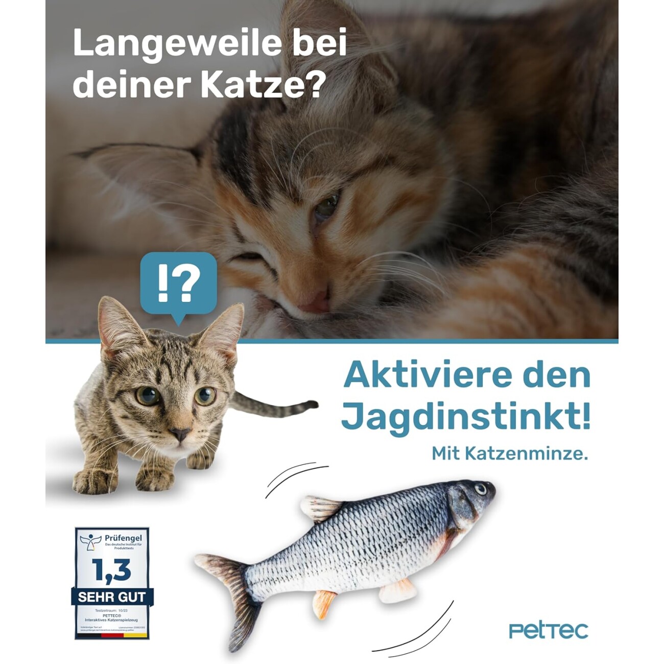 PetTec interaktives Plüschtier für Katzen - Fisch