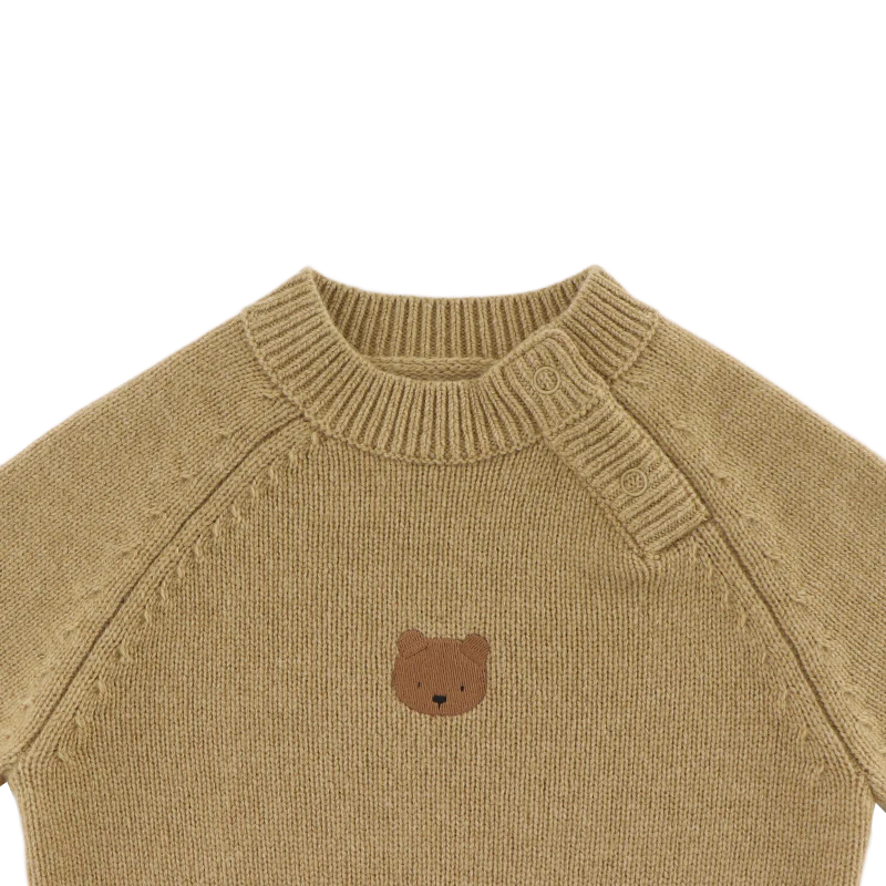 Sibbe Merino Wool Sweater | Bear | Sesame